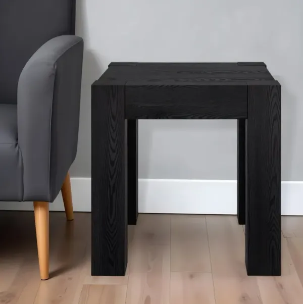 Wood Square End Table - Black