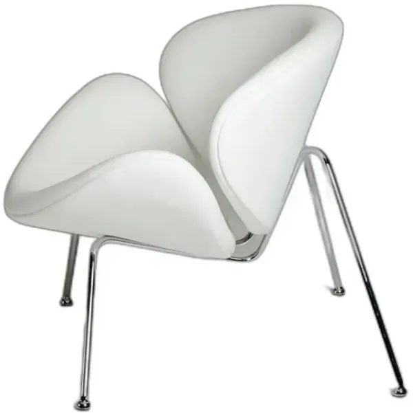 Leatherette Accent Chair - White