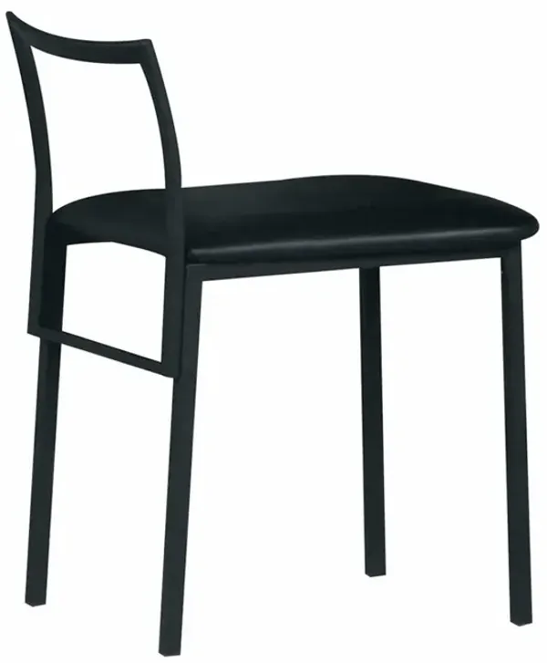 17" Faux Leather Side Chair - Black