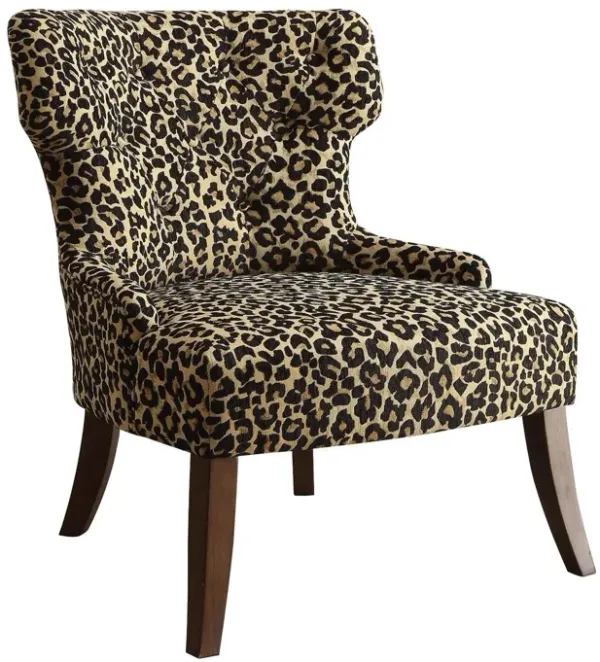 Fabric Accent Chair - Leopard And Espresso