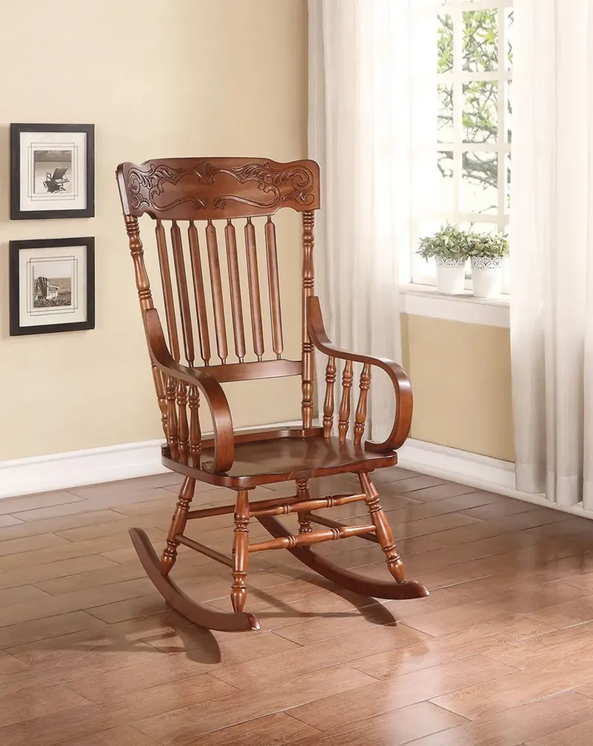Rubber Wood Rocking Chair - Tobacco