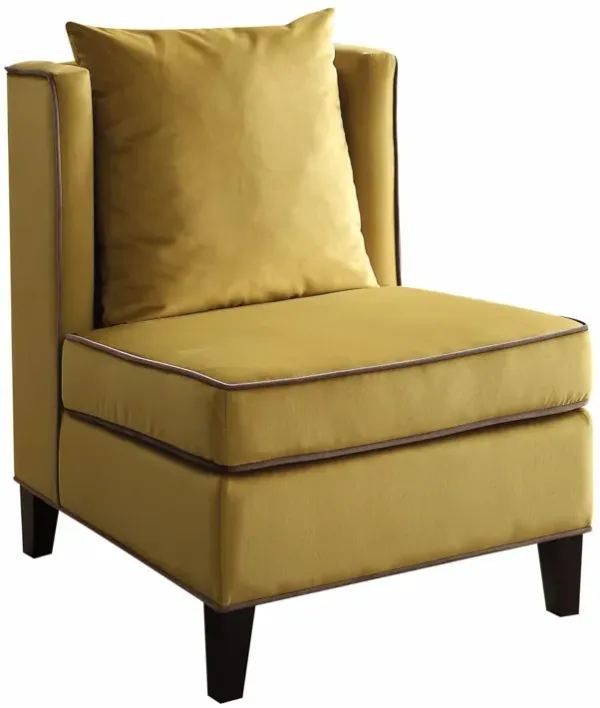 Velvet With Piping Accent Chair - Dark Yellow