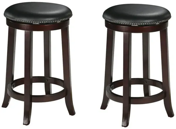 15" x 15" x 24" Bar Chair - Black / Dark Brown