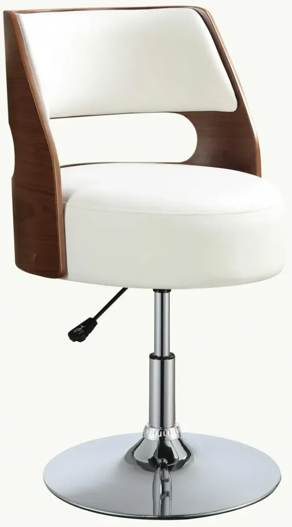 Stainless Steel Swivel Low Back Bar Chair - White