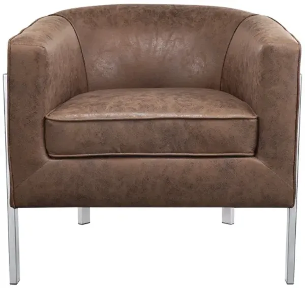 Edgy Accent Chair - Brown