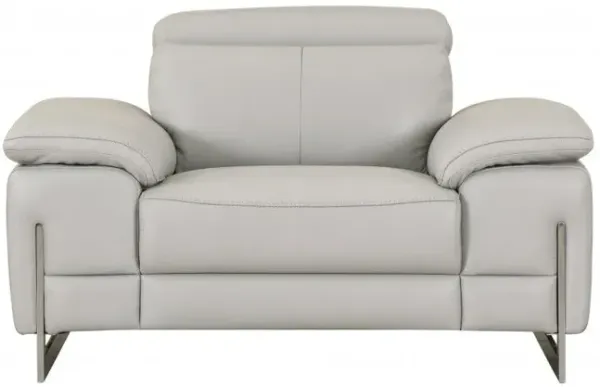 Tasteful Leather Chair - Light Gray