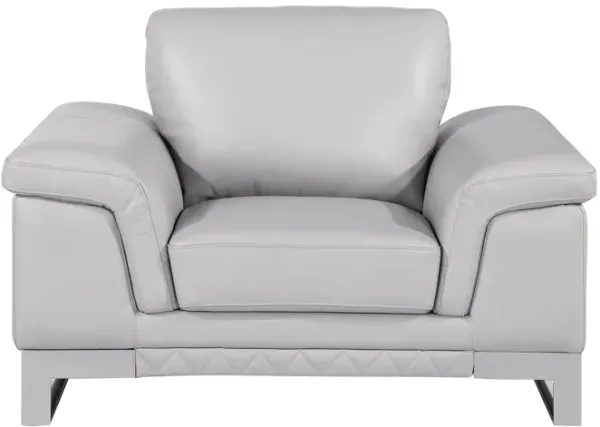 Lovely Light Leather Chair - Gray