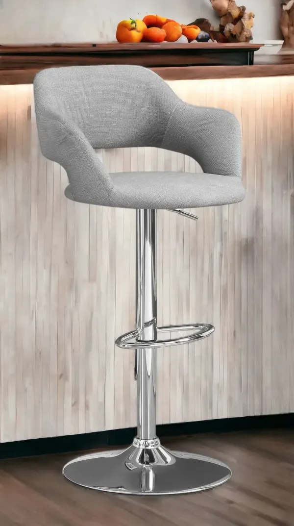 Metal Low Back Bar Height Bar Chair - Light Gray And Silver