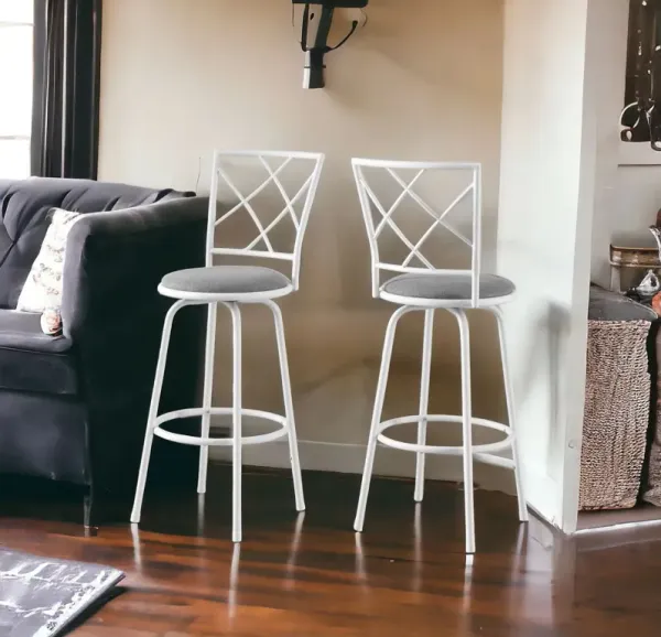 Metal Bar Chairs (Set of 2) - Gray And White