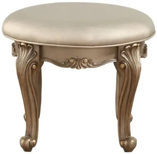 Solid Wood Backless Chair - Champagne