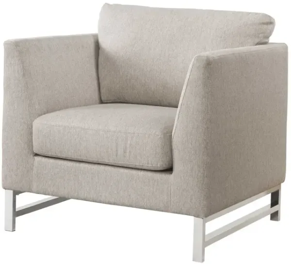 Linen Upholstery Metal Leg Chair - Beige