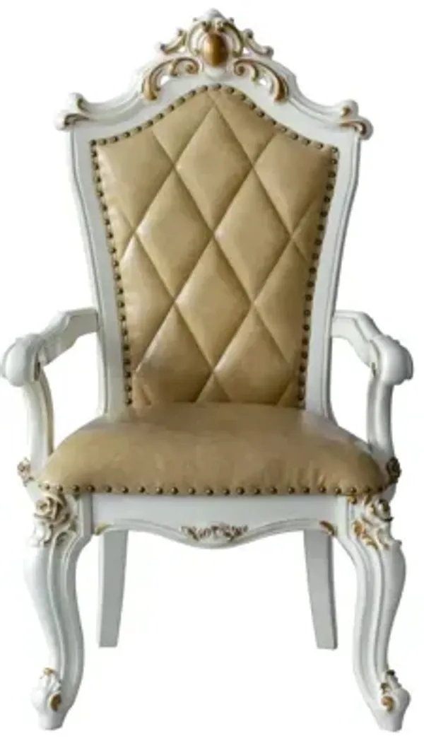 Faux Leather Tufted Side Chair (Set of 2) - Brown And White