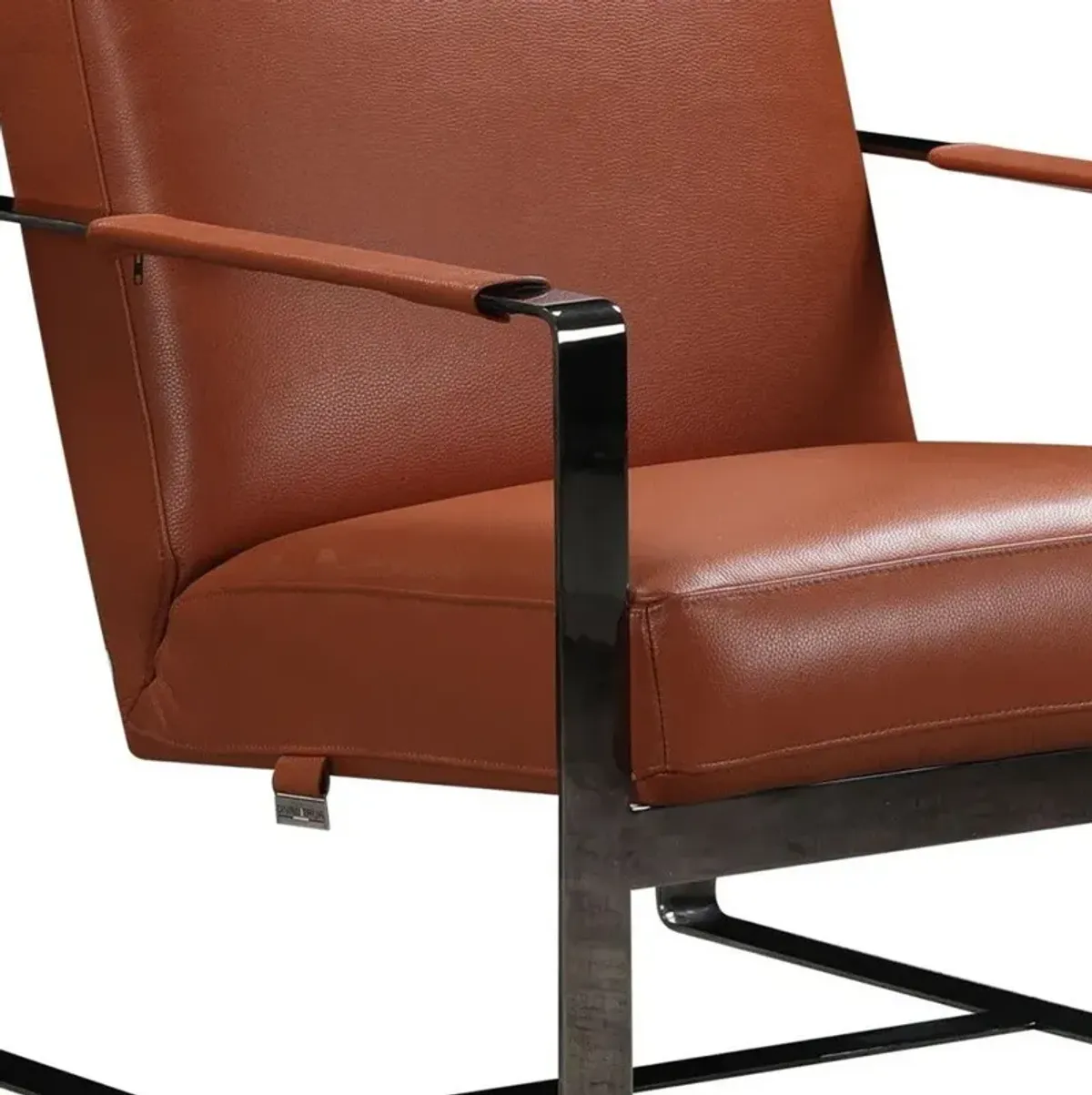 Genuine Leather Arm Chair - Camel And Black