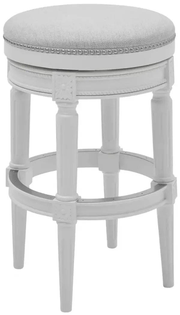 26" Solid Wood Swivel Backless Bar Height Bar Chair - Gray