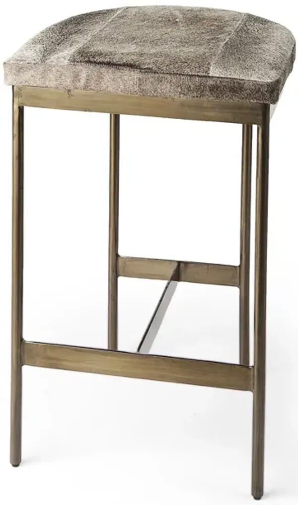 Iron Backless Bar Chair - Light Gray