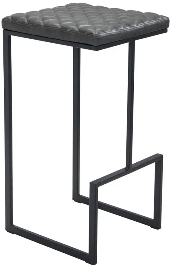 15.4" x 15" x 29.5" Steel Backless Bar Height Bar Chair - Gray And Black