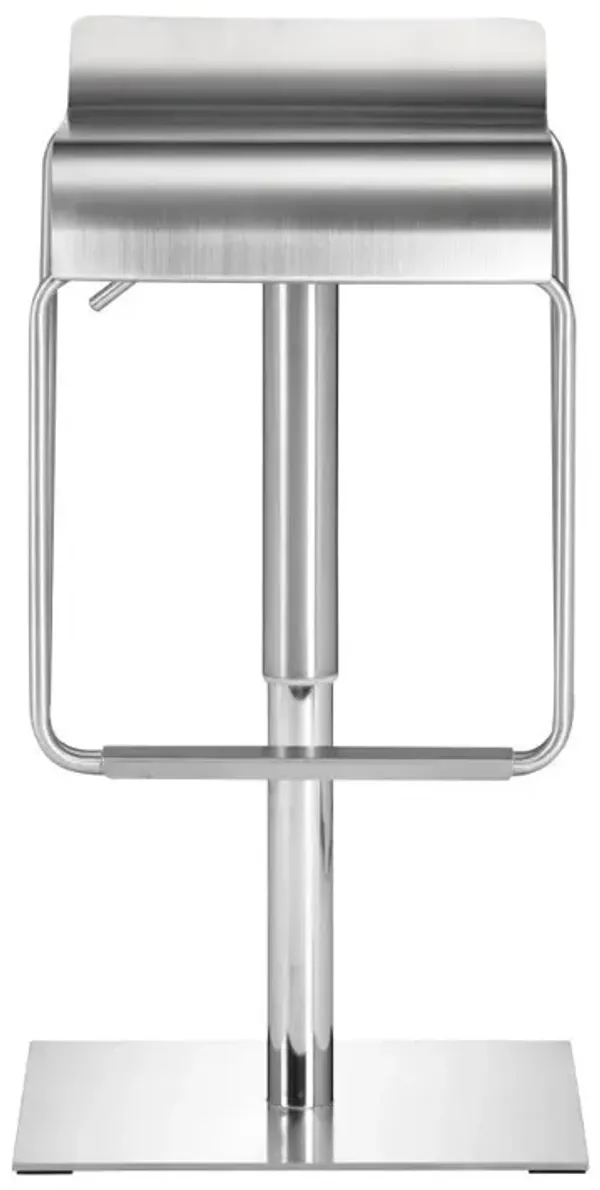 Steel Swivel Backless Bar Height Bar Chair - Silver