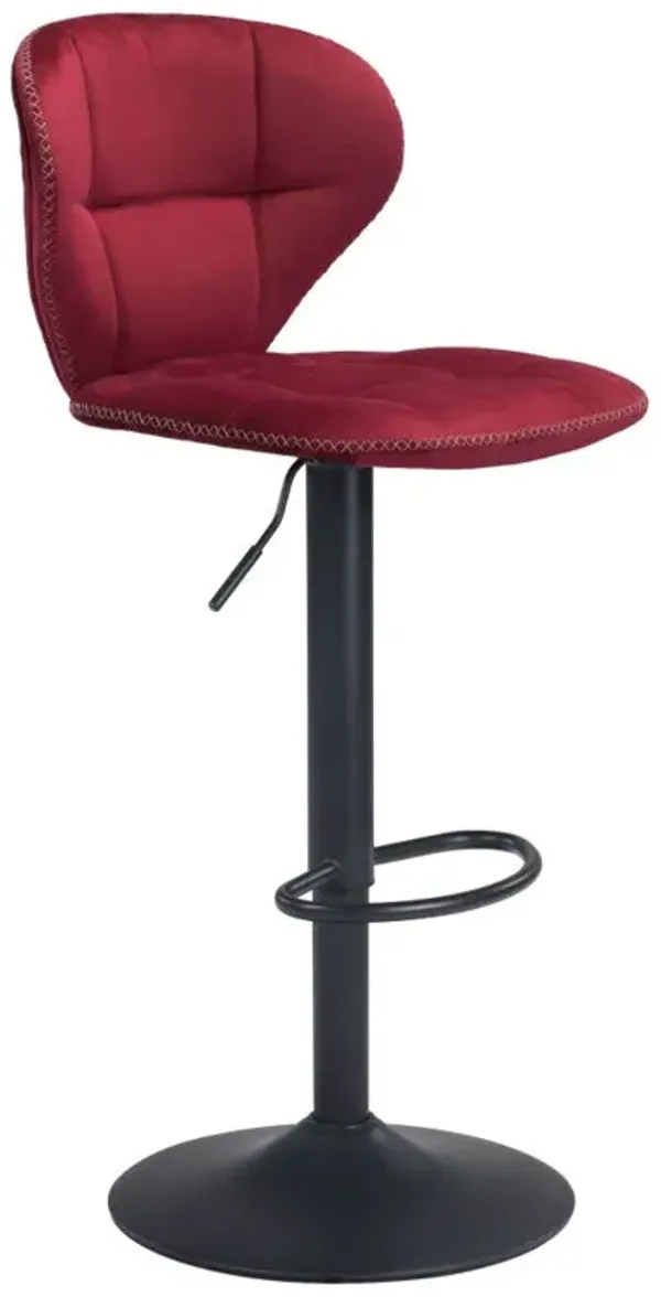 Steel Swivel Low Back Counter Height Bar Chair - Red And Black