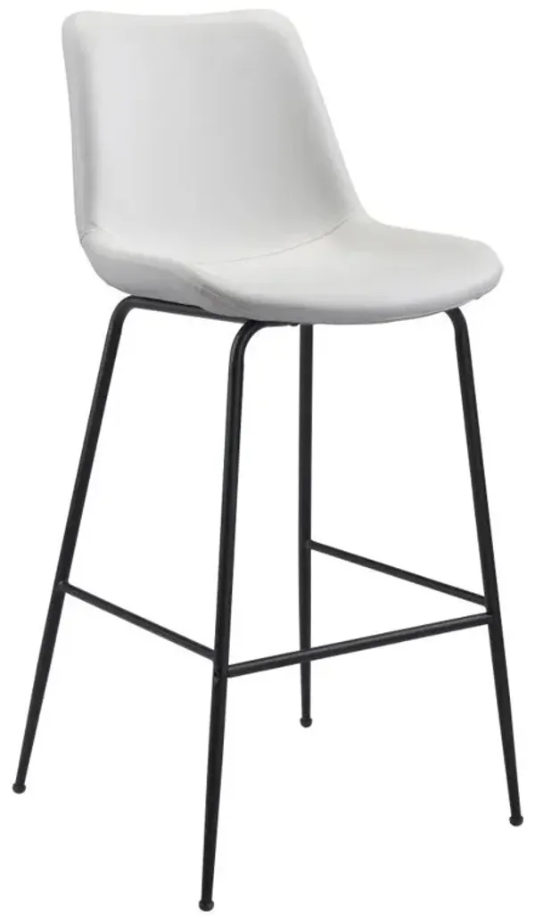 Steel Low Back Bar Height Bar Chair - White And Black