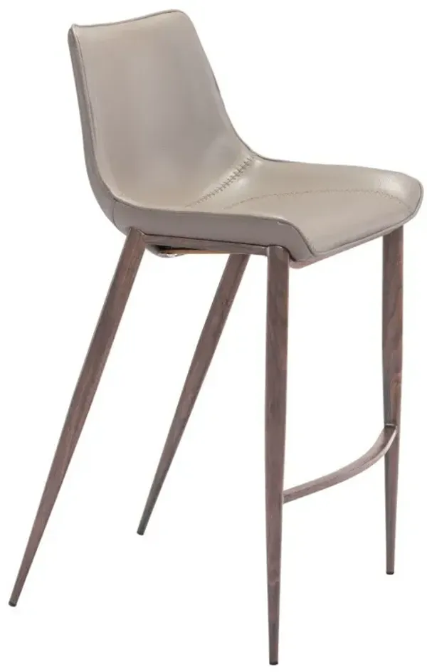 30" Steel Low Back Bar Height Bar Chairs (Set of 2) - Gray And Brown