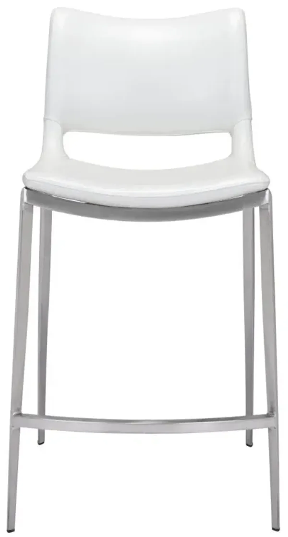 25" Steel Low Back Counter Height Bar Chairs (Set of 2) - White And Silver