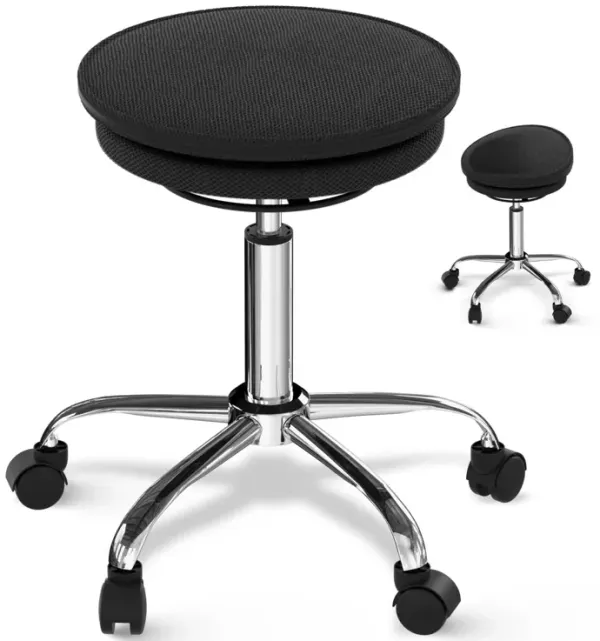 Active Sitting Rolling Balance Desk Chair - Black And Chrome