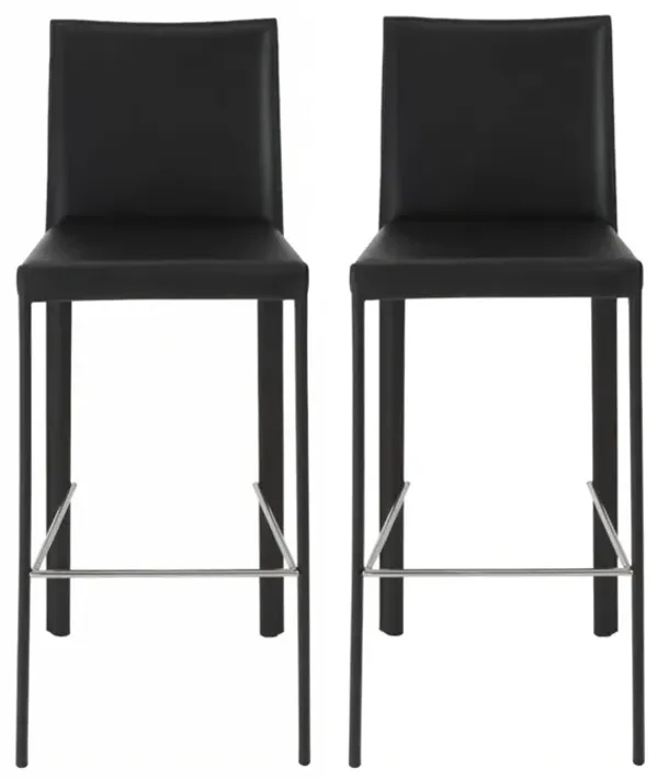 21.1" x 17.3" x 41" Steel Low Back Bar Height Bar Chairs (Set of 2) - Black