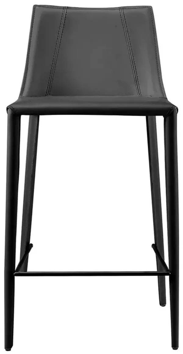 Steel Low Back Counter Height Bar Chair - Black