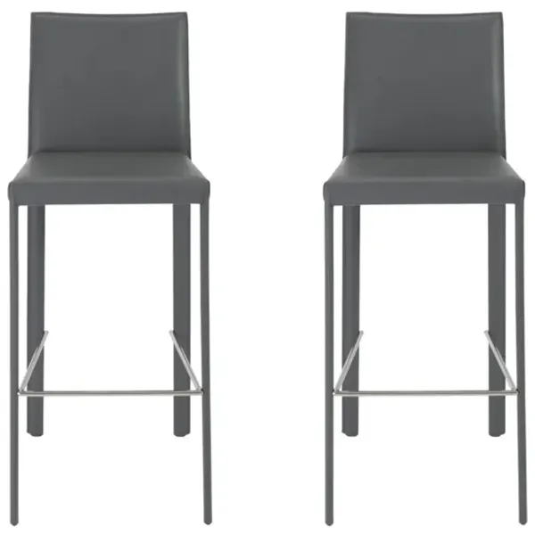 Steel Low Back Bar Height Bar Chairs (Set of 2) - Gray