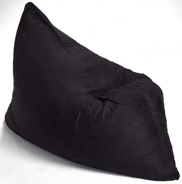 78" x 58" Faux Fur Sofa Sack Bean Bag Lounger - Black