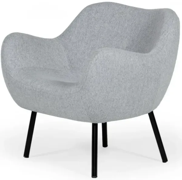 Modern Linen Fabric Chunky Wingback Chair - Gray