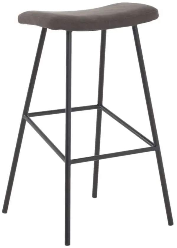 Steel Backless Bar Height Bar Chair - Gray And Black