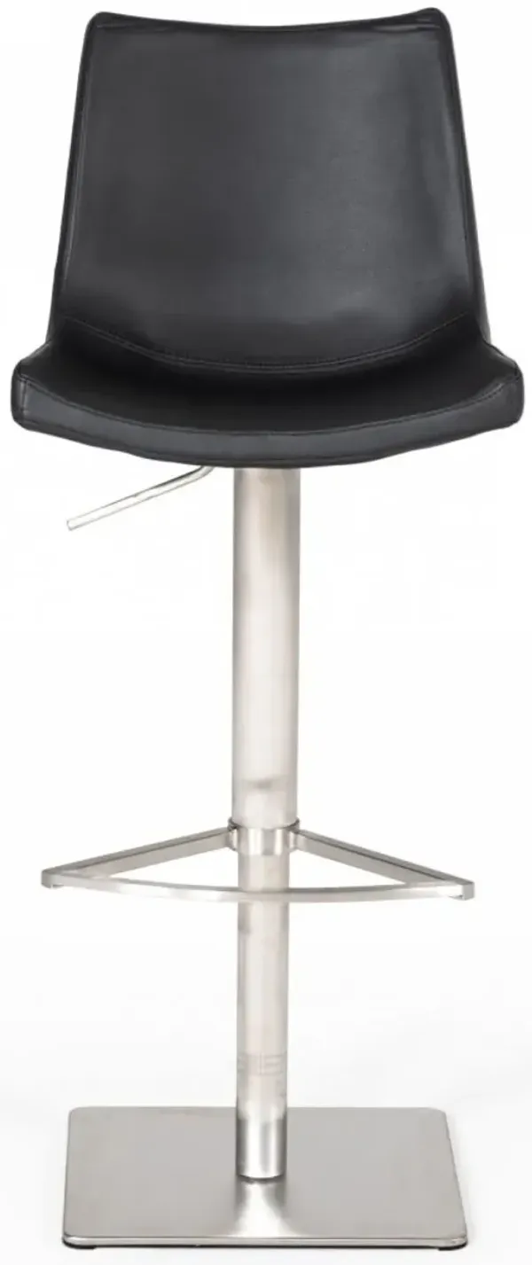 Stainless Steel Swivel Low Back Bar Height Bar Chair - Black And Silver