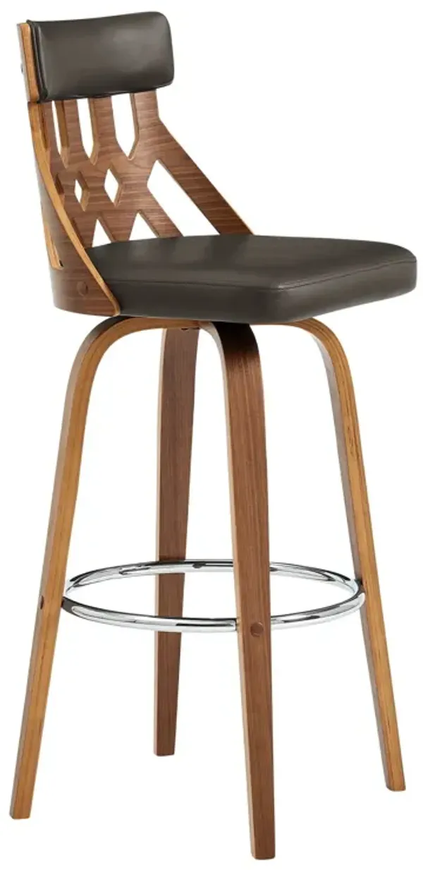 Swivel Backless Bar Height Bar Chair - Brown