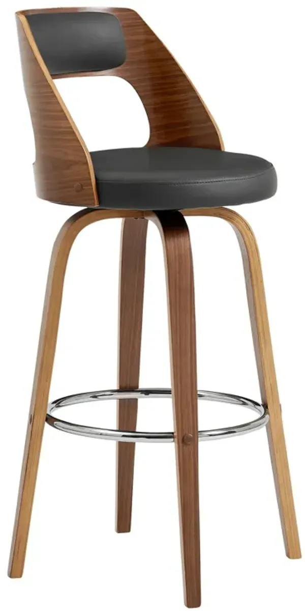 Swivel Bar Height Bar Chair - Gray And Brown