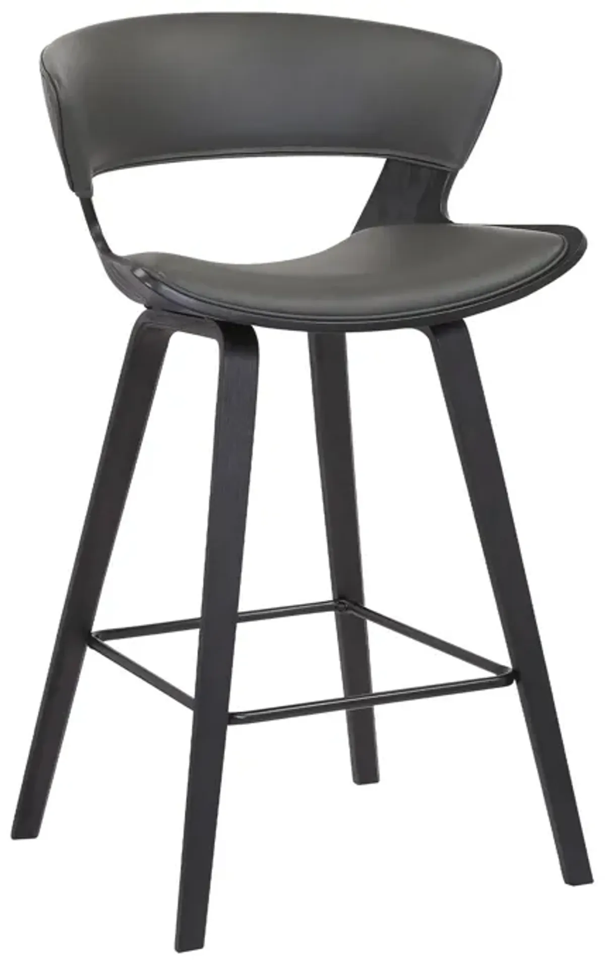 27" Iron Low Back Counter Height Bar Chair - Gray And Black