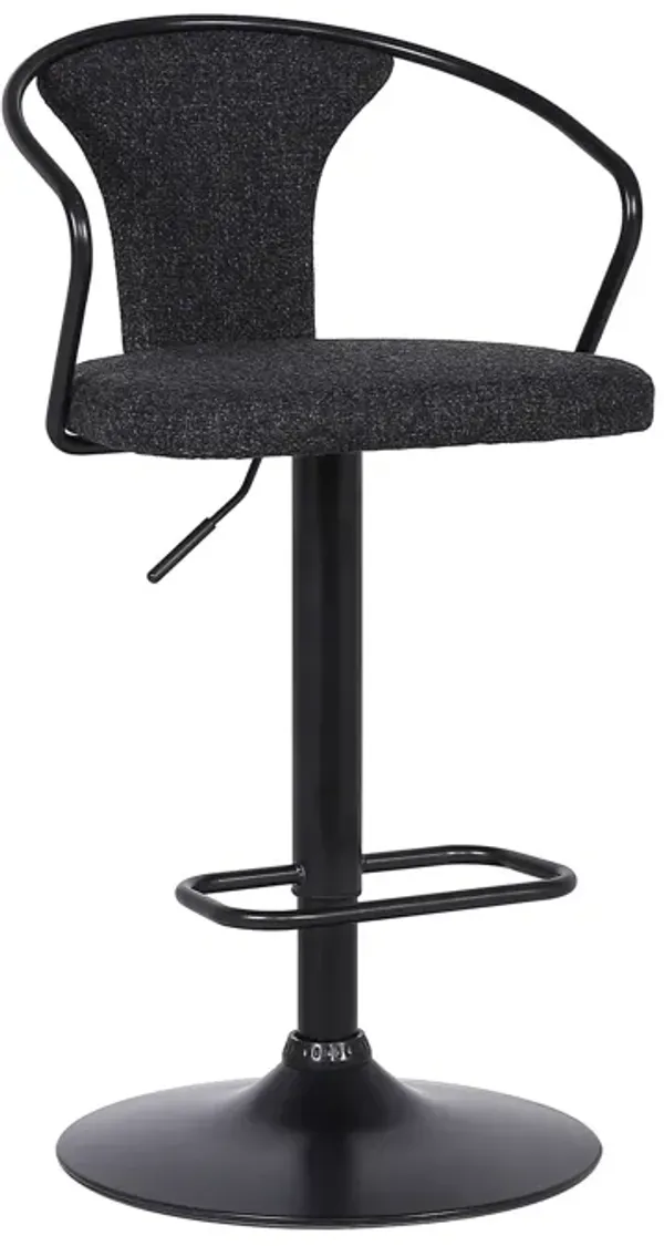 24" Iron Low Back Adjustable Height Bar Chair - Black