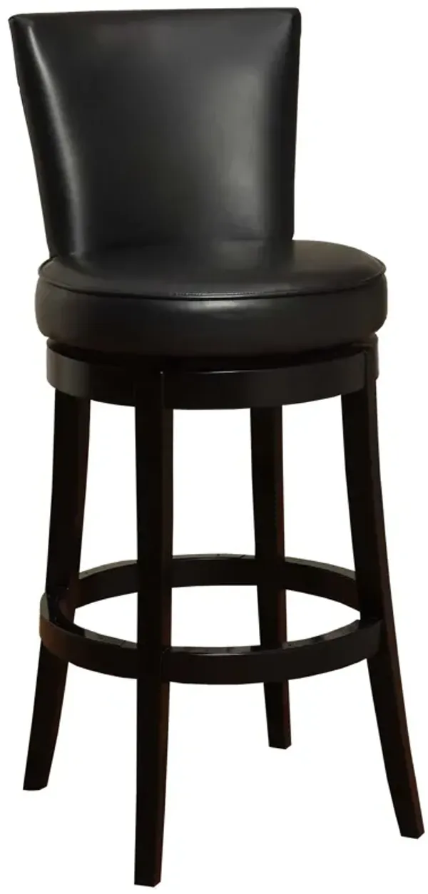 Umber Solid Wood Swivel Counter Height Bar Chair - Black And Burnt
