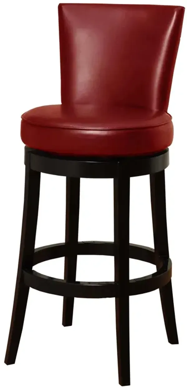 Solid Wood Swivel Counter Height Bar Chair - Red And Black