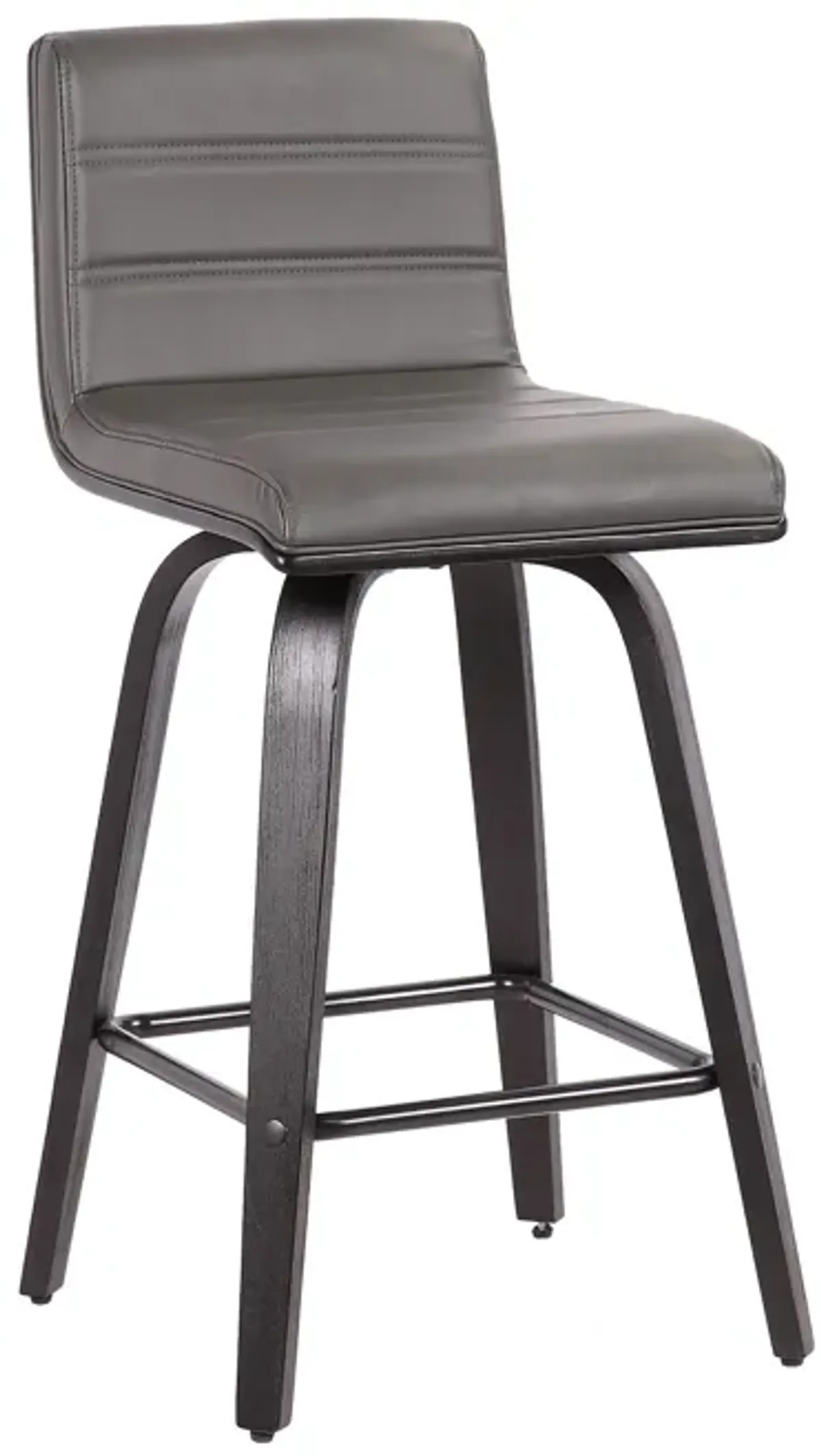 Fabric And Iron Low Back Counter Height Swivel Bar Chair - Gray And Black