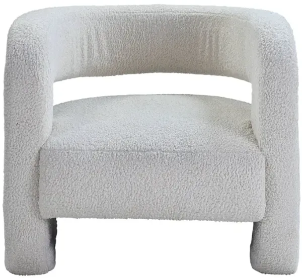 Sherpa Solid Color Barrel Chair - White