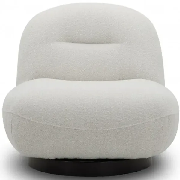 Fabric Swivel Lounge Chair - Cream