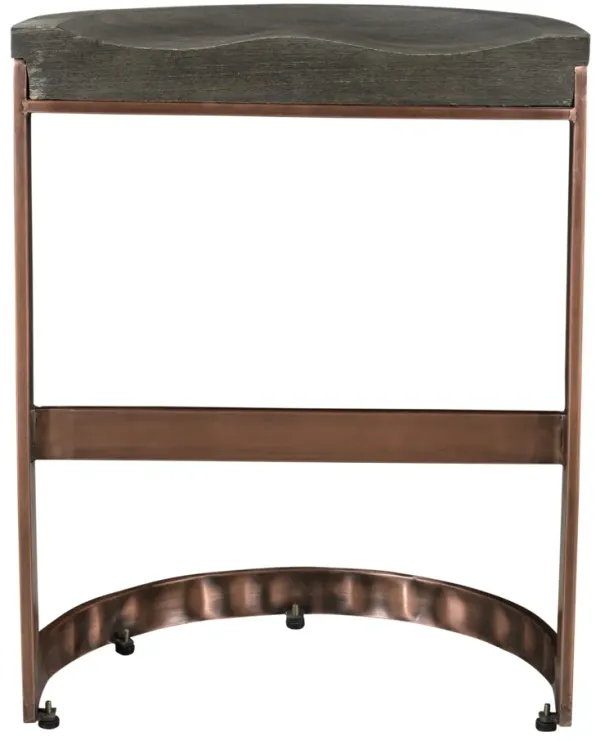 Iron Backless Counter Height Bar Chair - Gray And Copper