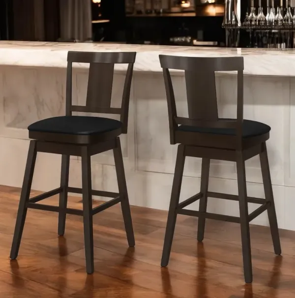 Solid Wood Bar Chair - Espresso