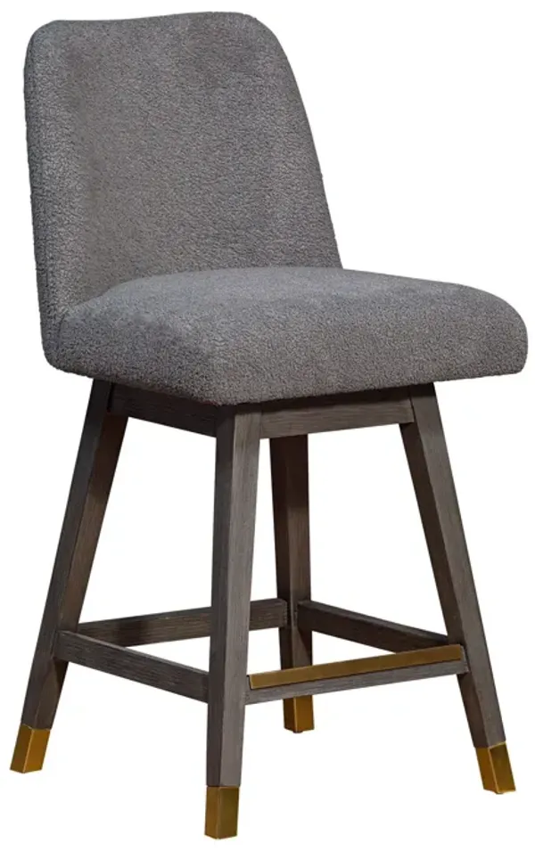 26" Solid Wood Swivel Bar Height Bar Chair - Gray