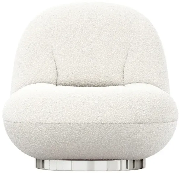 Boucle Slipper Chair - White And Silver