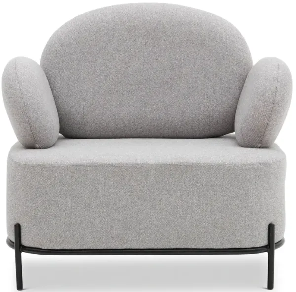 Fabric Cushioned Arm Chair - Gray And Black