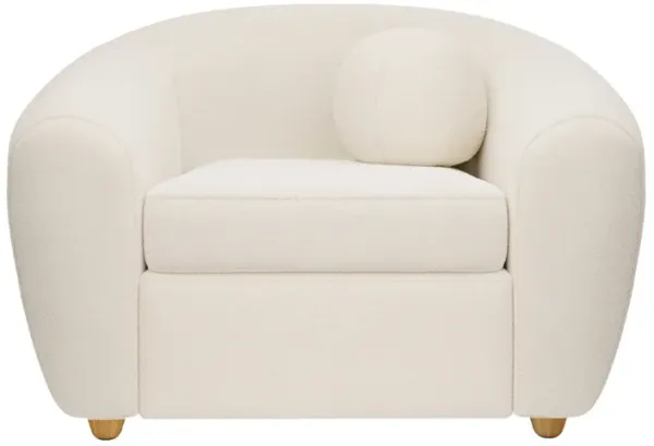 Boucle Arm Chair - White And Natural