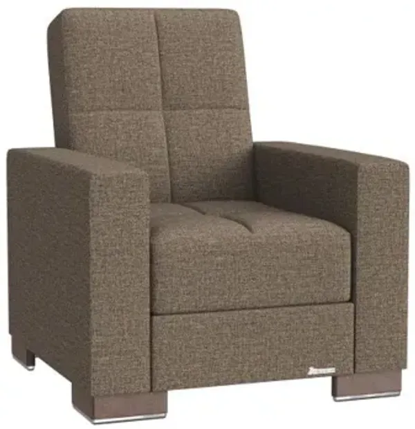 Fabric And Gray Tufted Convertible Chair - Dark Gray