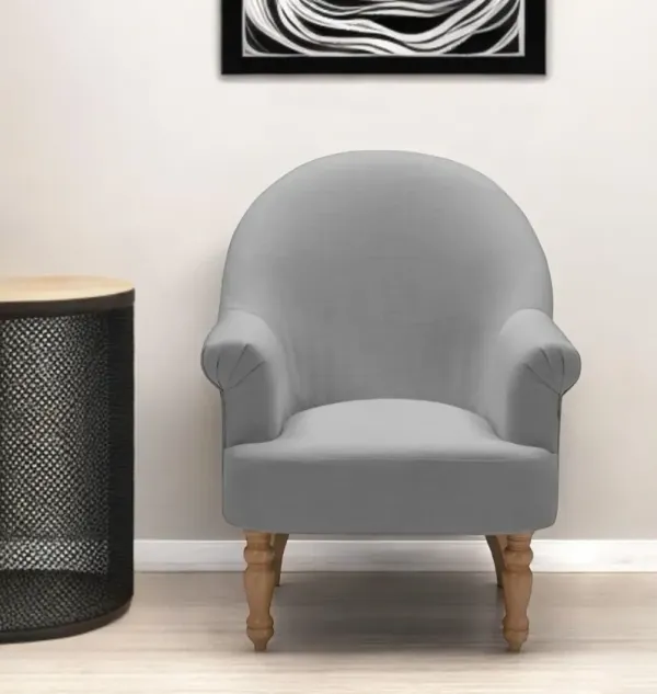 Linen Arm Chair - Gray And Brown